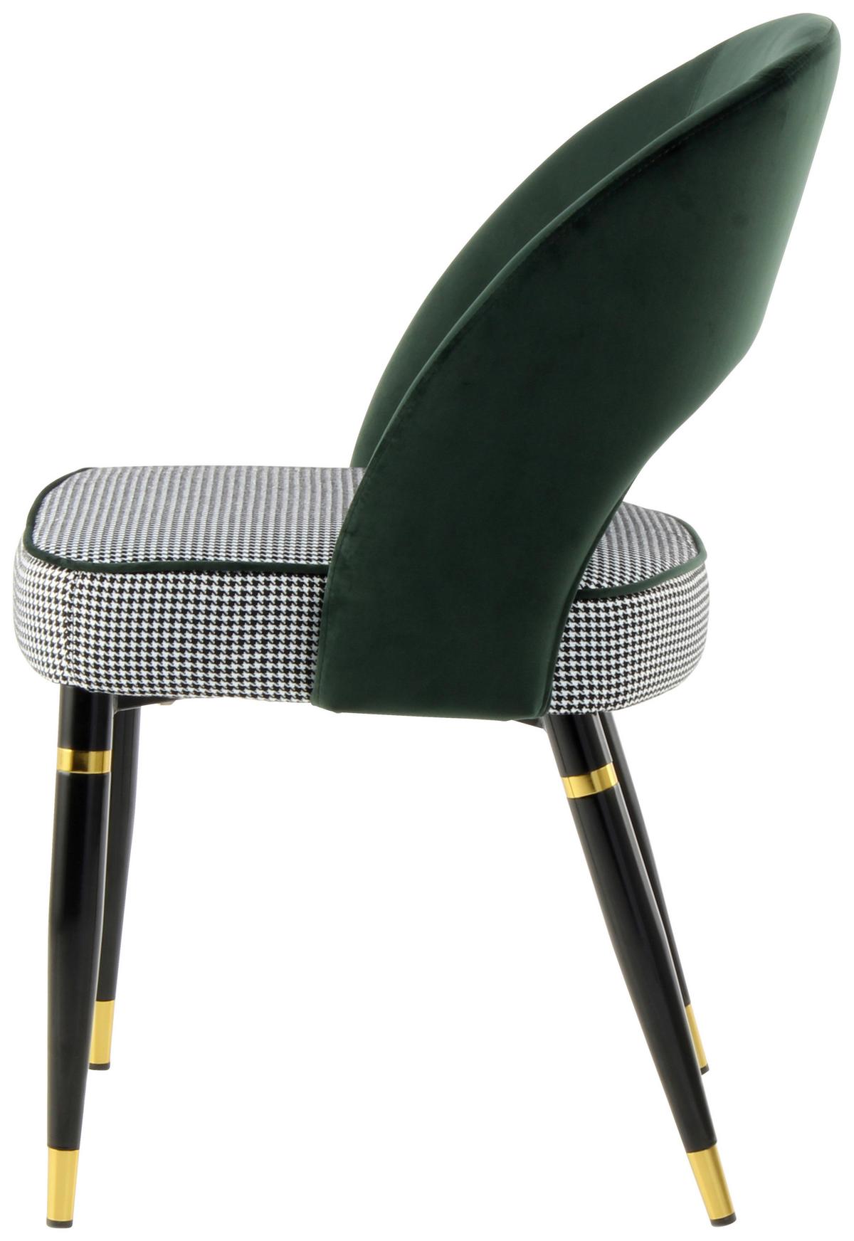 Sada židlí zelená - černá/zelená, Moderní, kov/textil (58/83/56cm) - MID.YOU