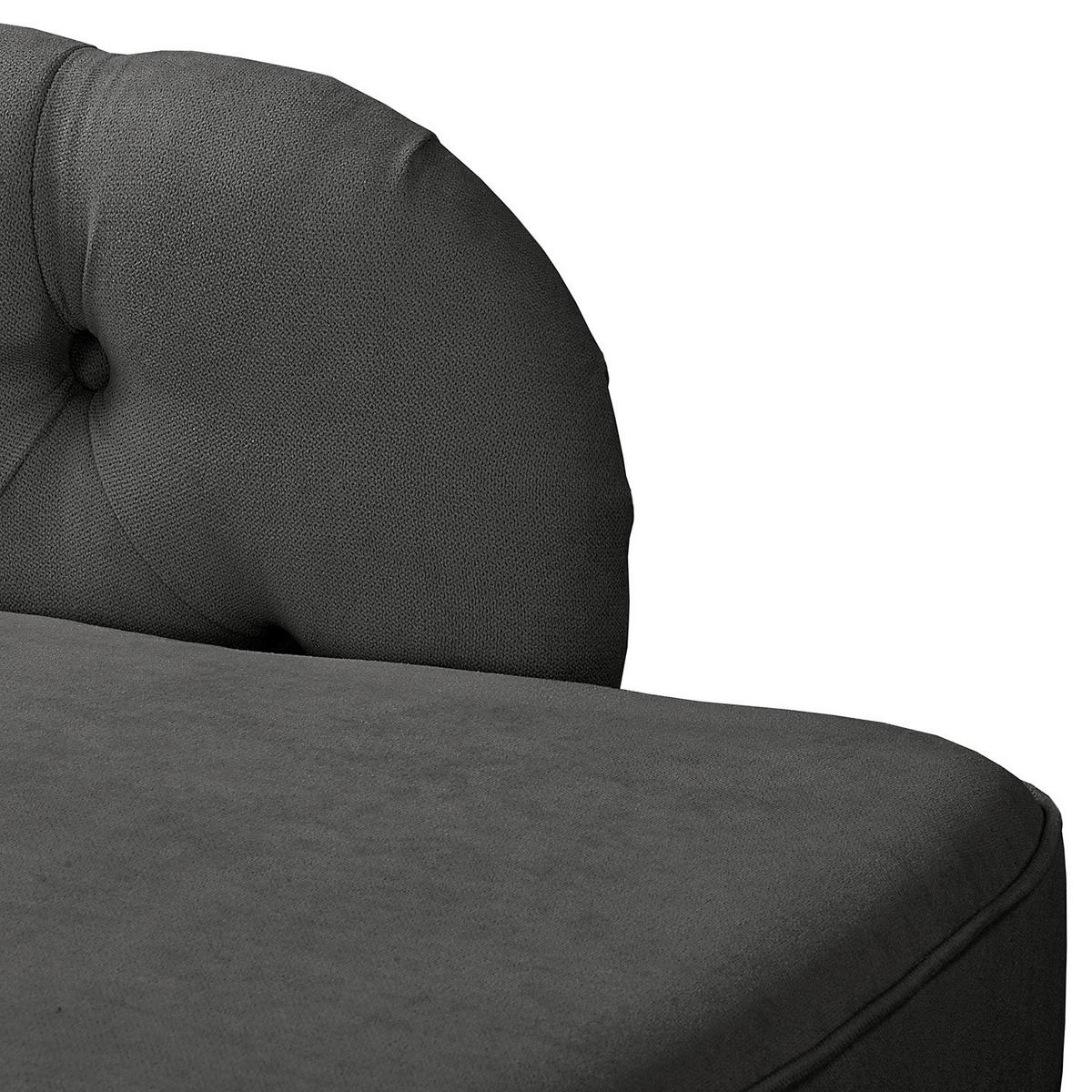 Récamiere Pako Dunkelgrau B: 185cm - Dunkelgrau/Braun, Design, Textil (185/93/75cm) - Livetastic