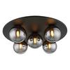 Led-deckenleuchte 56133-5d Riha - Schwarz, Design, Glas/Metall (50/15,5cm) - Globo