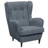 Ohrensessel Oskar Blau B: 78 Cm - Blau/Schwarz, Basics, Textil (78/102/98cm) - MID.YOU