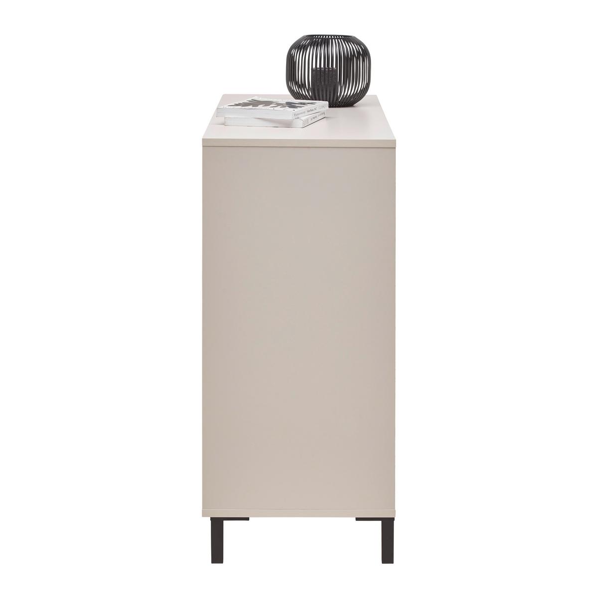 Komód Marron - kasmírszínű/fekete, Basics, faalapú anyag (106/90/40cm)