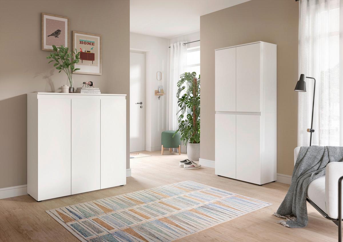 Garderobenschrank Scarpa Weiß B: 140 Cm - Schwarz/Weiß, Design, Holzwerkstoff (190/175/37cm) - Livetastic