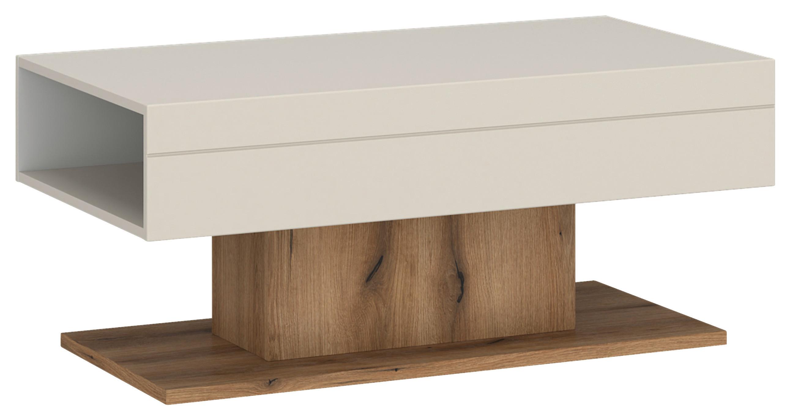 Couchtisch Lightning Eichefarben/Kaschmir B:100,2cm - Kaschmir/Eichefarben, MODERN, Holzwerkstoff (100,2/45/63,2cm)