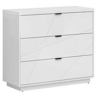 Kommode 106 cm Forn, Weiß - Weiß Hochglanz/Schwarz, MODERN, Holzwerkstoff (106/93/42,5cm) - MID.YOU