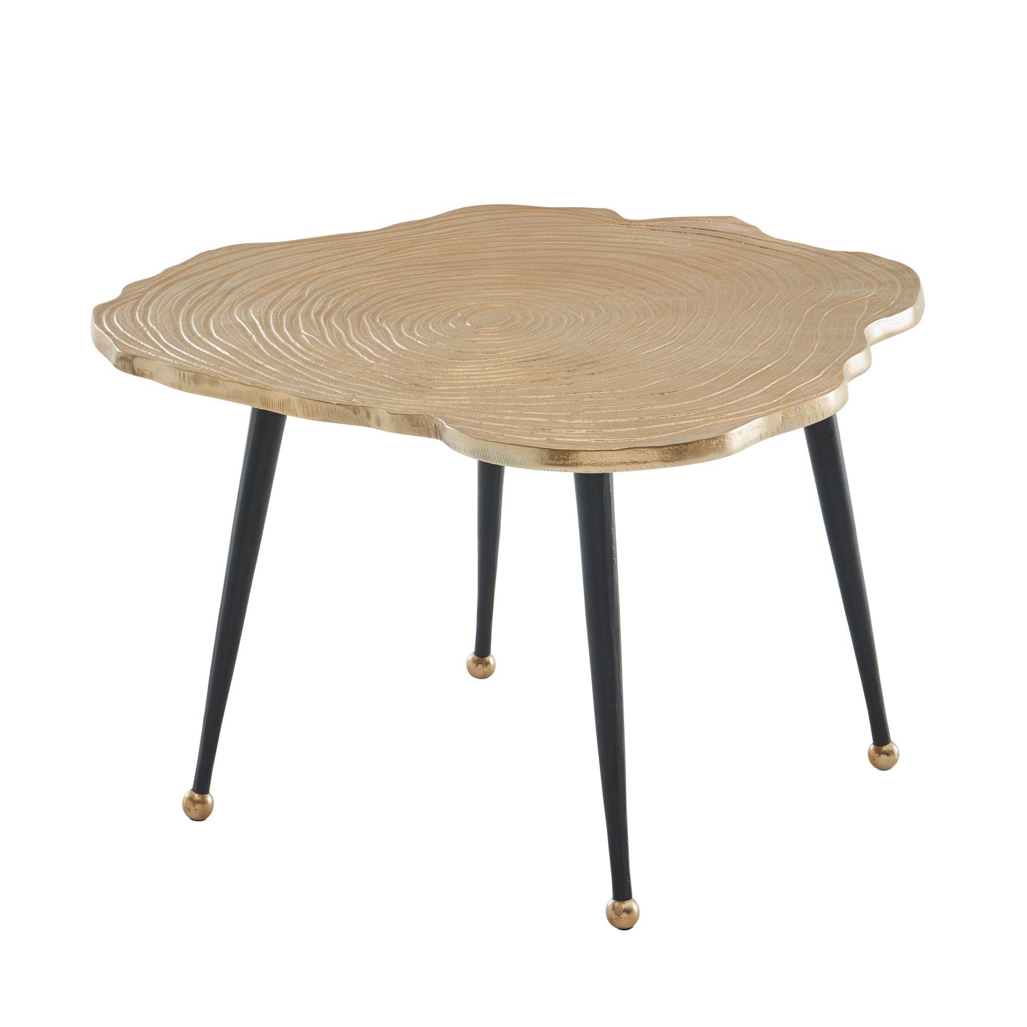 Konferenční stolek barva zlatá p: 64 cm - černá/barvy zlata, Design, kov (64/64/37cm) - MID.YOU