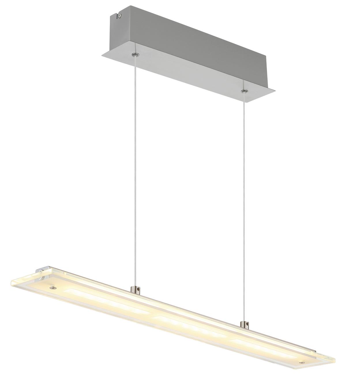 LED-HÄNGELEUCHTE Memory-Funktion - Klar/Nickelfarben, Design, Glas/Metall (64/9/150cm) - Globo