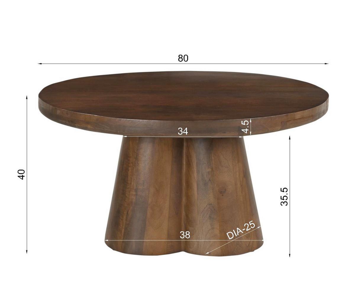 COUCHTISCH Mangoholz B: 80cm - Braun, Design, Holz (80/40/80cm) - MID.YOU