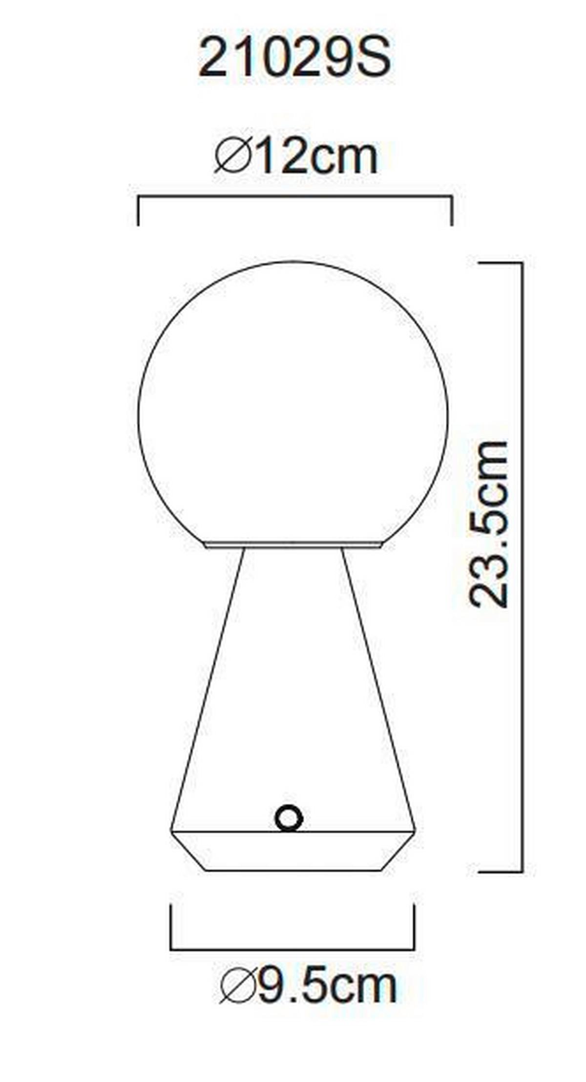 Akku-Tischleuchte Sora Weiß Schwarz D: 12 cm - Schwarz/Weiß, Design, Kunststoff/Metall (12/23,5cm) - Globo