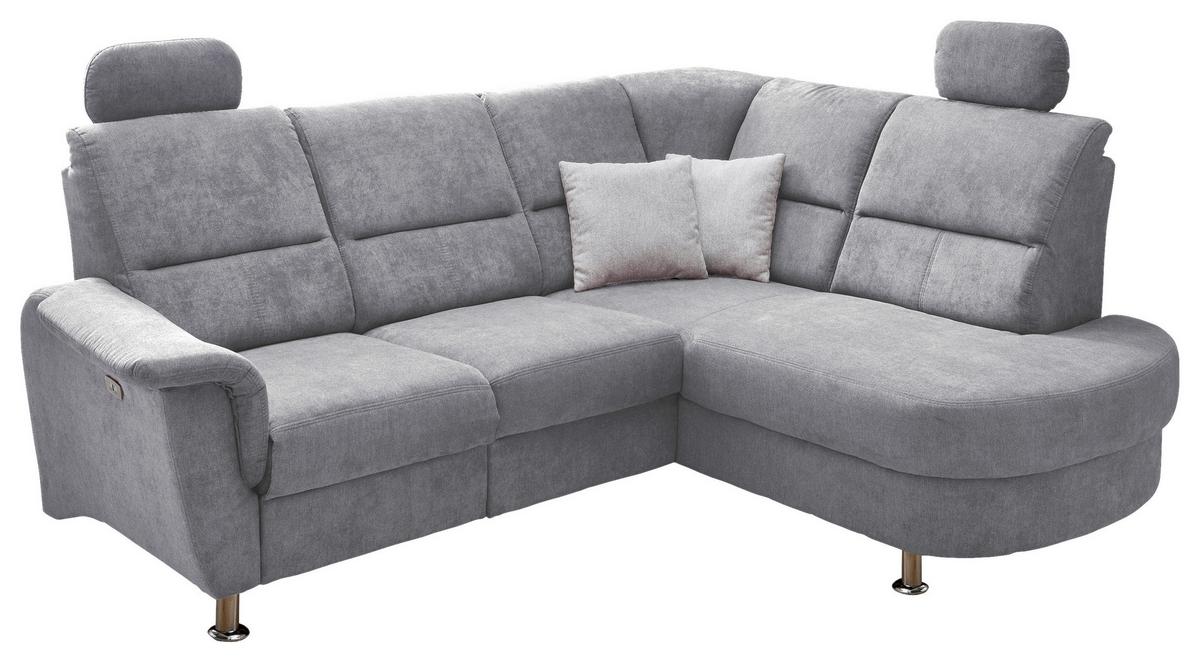 Ecksofa Parole Grau S: 231/184 cm - Chromfarben/Grau, KONVENTIONELL, Textil (231/184cm) - Livetastic