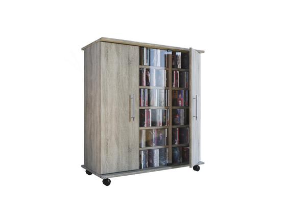 CD-Regal mit Schranktüren Auf Rollen Luxor B 86cm, Eiche - Eichefarben, Basics, Glas/Holz (86/98/39cm) - Livetastic CD-Regal mit Schranktüren Auf Rollen Luxor B 86cm, Eiche - Eichefarben, Basics, Glas/Holz (86/98/39cm) - Livetastic
