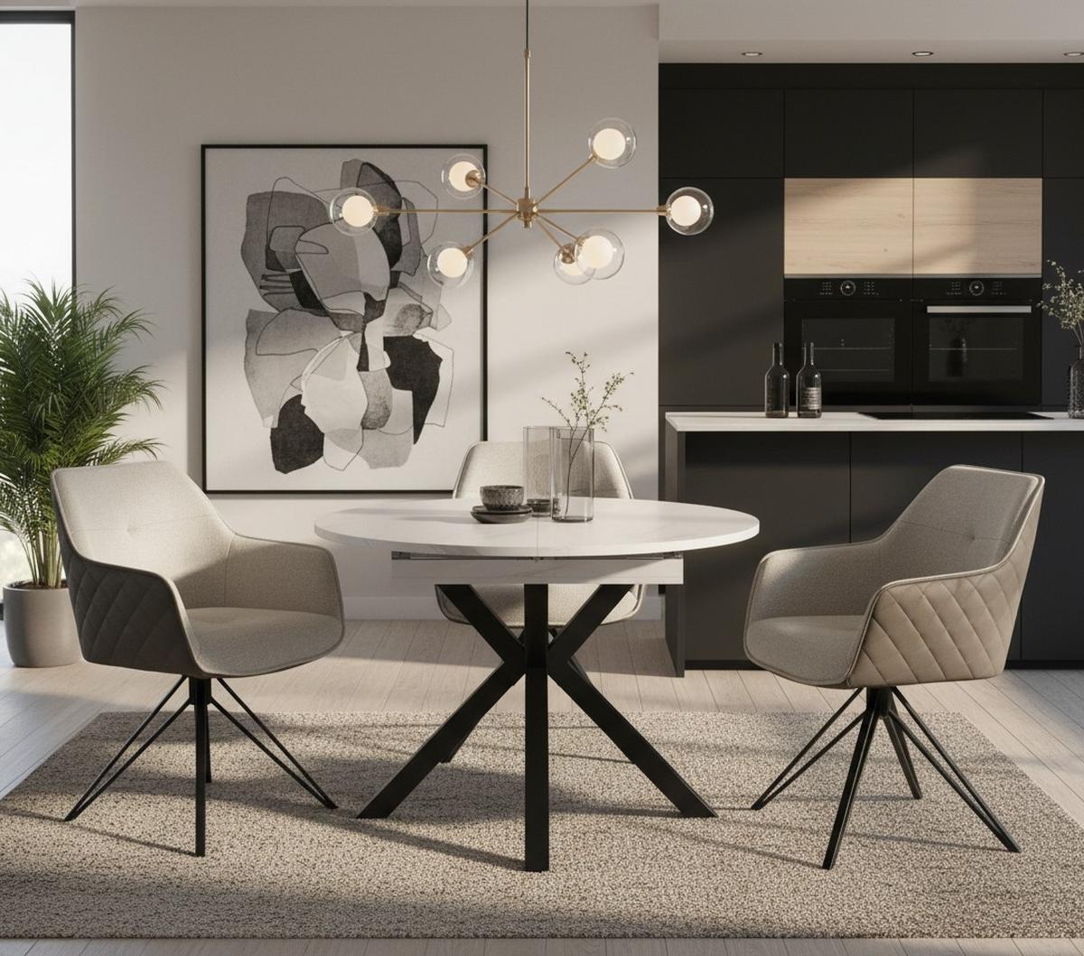 Armlehnstuhl Aurelia Braun B: 57 cm - Dunkelbraun/Schwarz, MODERN, Textil/Metall (57/82/61cm) - Livetastic