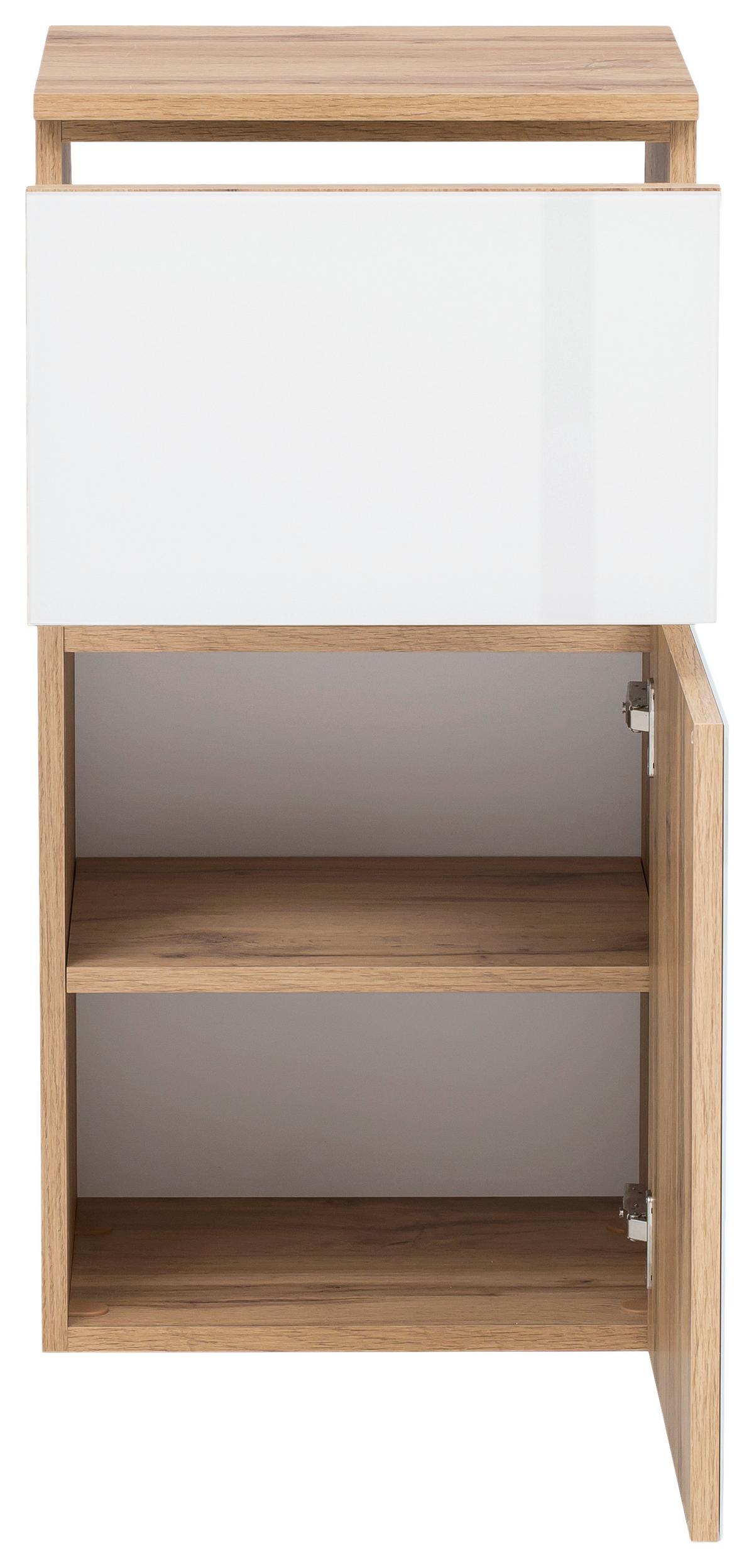 Badmöbel-Set 5-Tlg. inkl. LED Helsinki, Weiß/Eiche - Eichefarben/Weiß, KONVENTIONELL, Glas/Holzwerkstoff (120cm) - Held