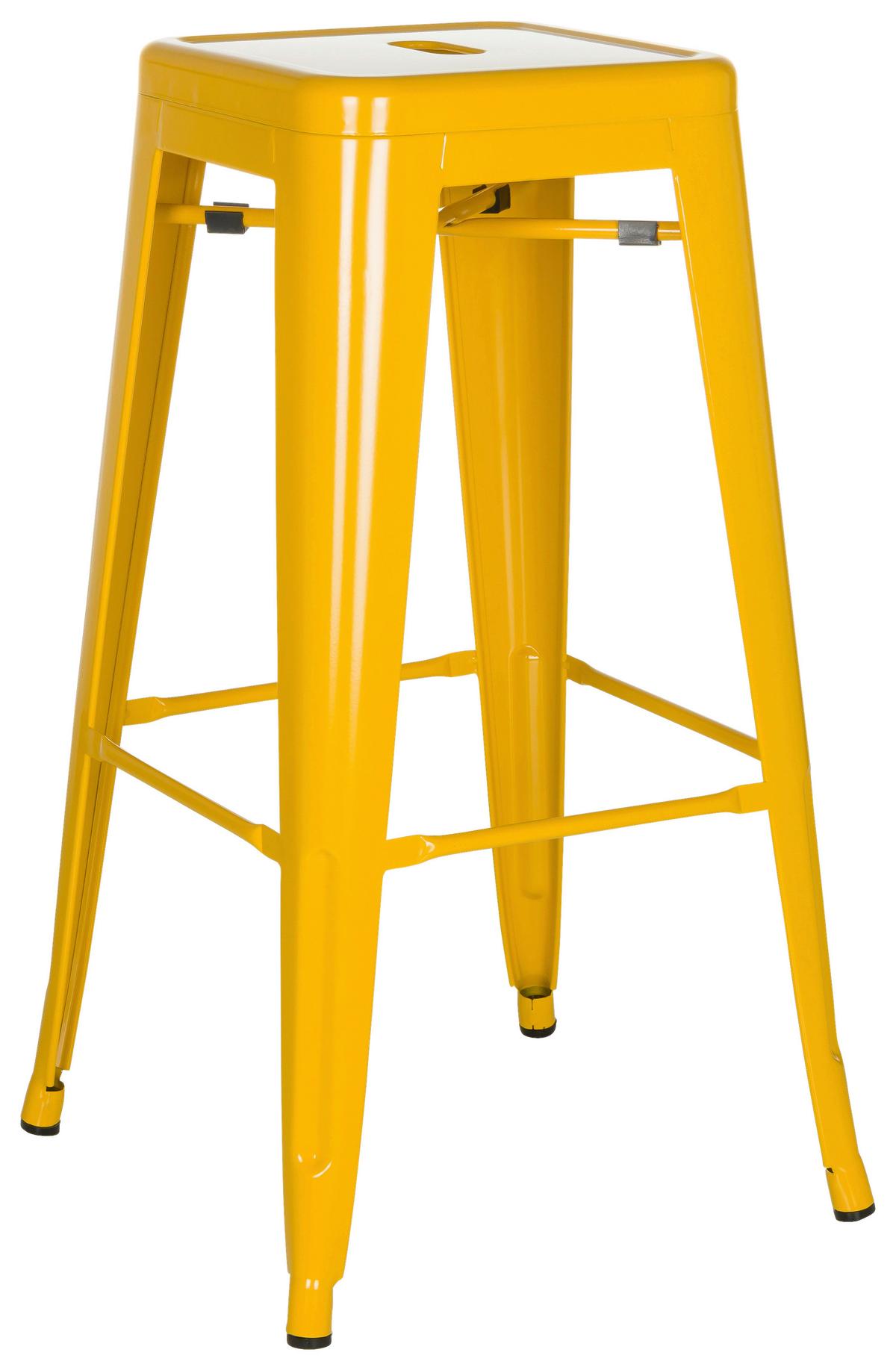 Barhocker Vantaggio High stapelbar Gelb bis 150 kg - Gelb, Basics, Metall (44/77/44cm) - MID.YOU