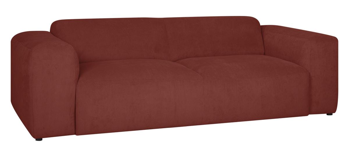 3-sitzer-sofa Hannah Rot B: 247 Cm - Rot/Schwarz, Design, Textil (247/75/104cm) - MID.YOU