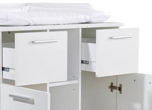 2-türige Wickelkommode mit Schubladen und Fächern 2-türige Wickelkommode mit Schubladen und Fächern