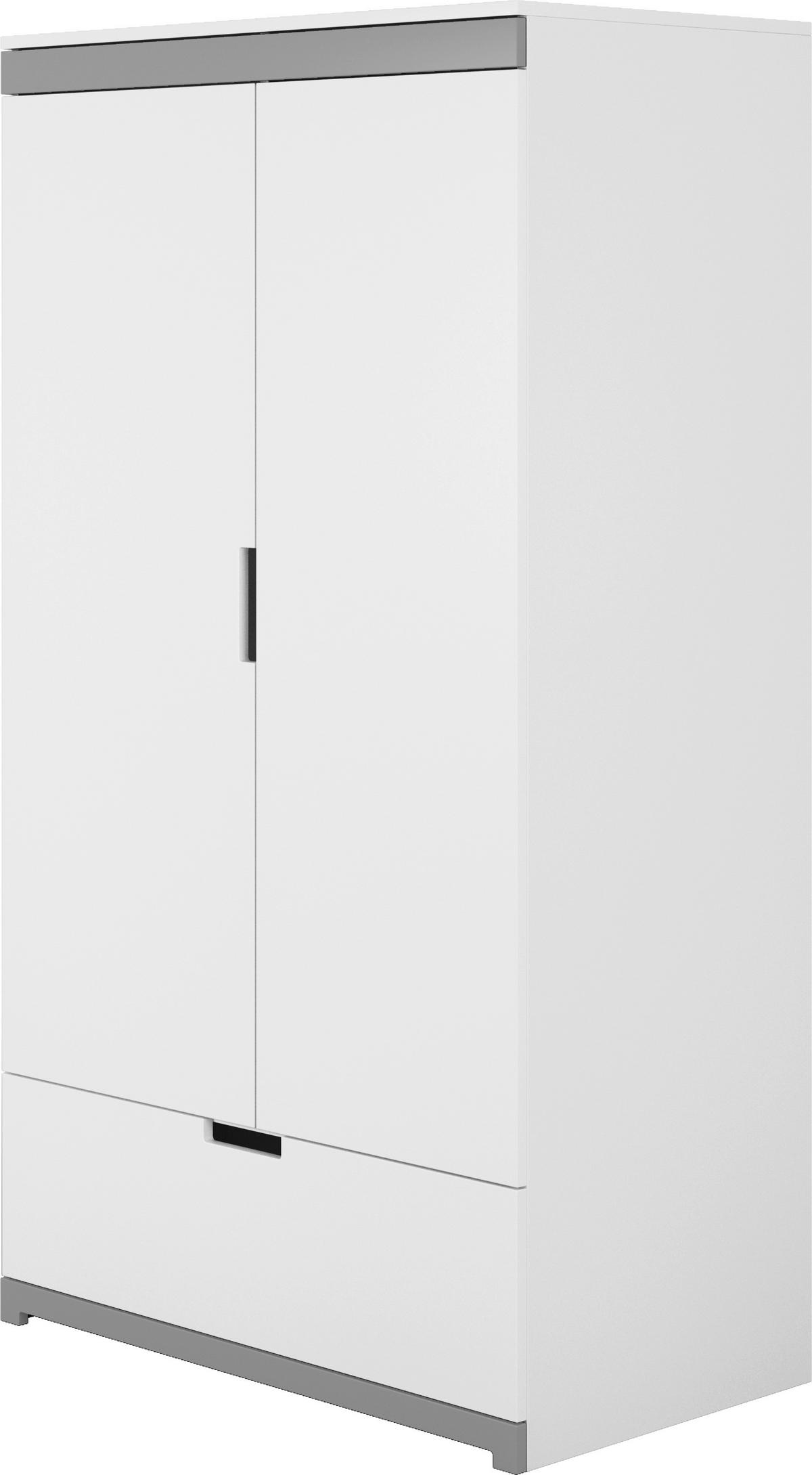 Kinderkleiderschrank Tomi Grau/Weiß B: 100cm - Weiß/Grau, MODERN, Holzwerkstoff (100/182/57cm) - MID.YOU