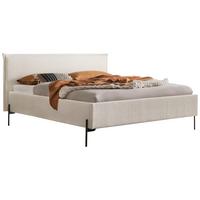 Polsterbett Nora Bouclé Weiß, 160x200 - Anthrazit/Weiß, Design, Textil (160/200cm) - Hasena