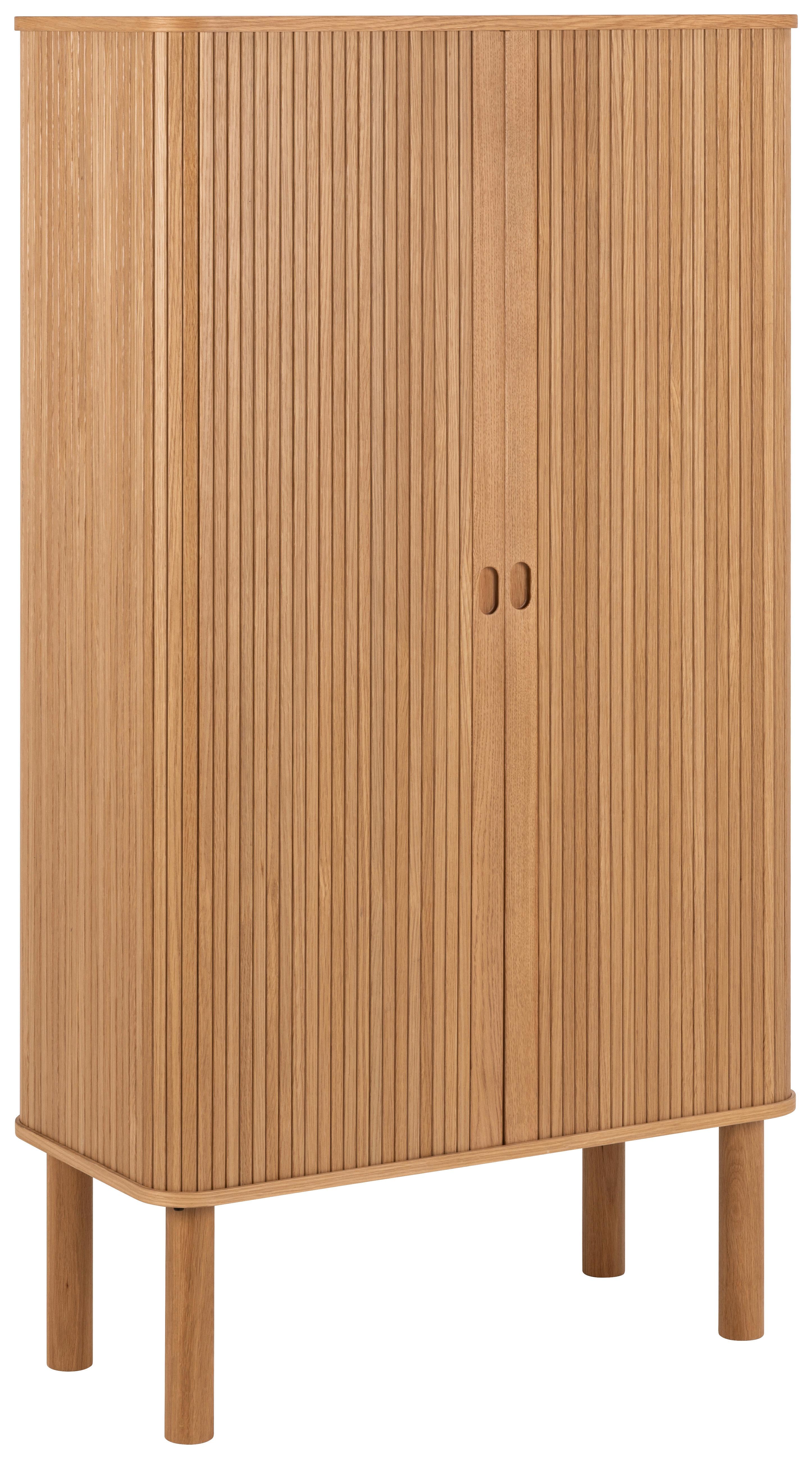 Vysoká komoda LANGLEY - farba duba, Trend, kompozitné drevo (80/145/40cm)