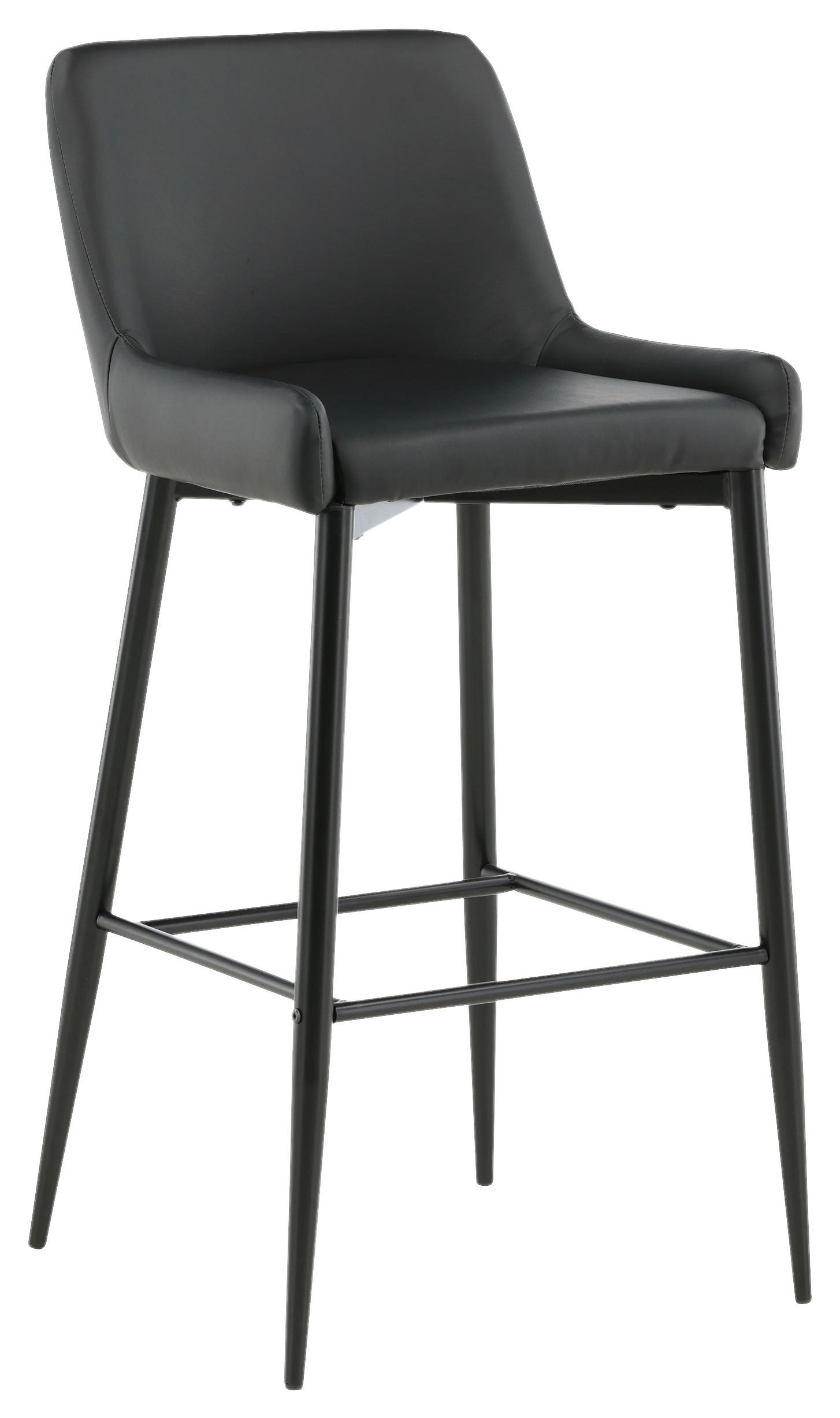 Barhocker-set Plaza Schwarz B: 48 Cm - Schwarz, Design, Kunststoff/Textil (48/105/57cm) - Livetastic