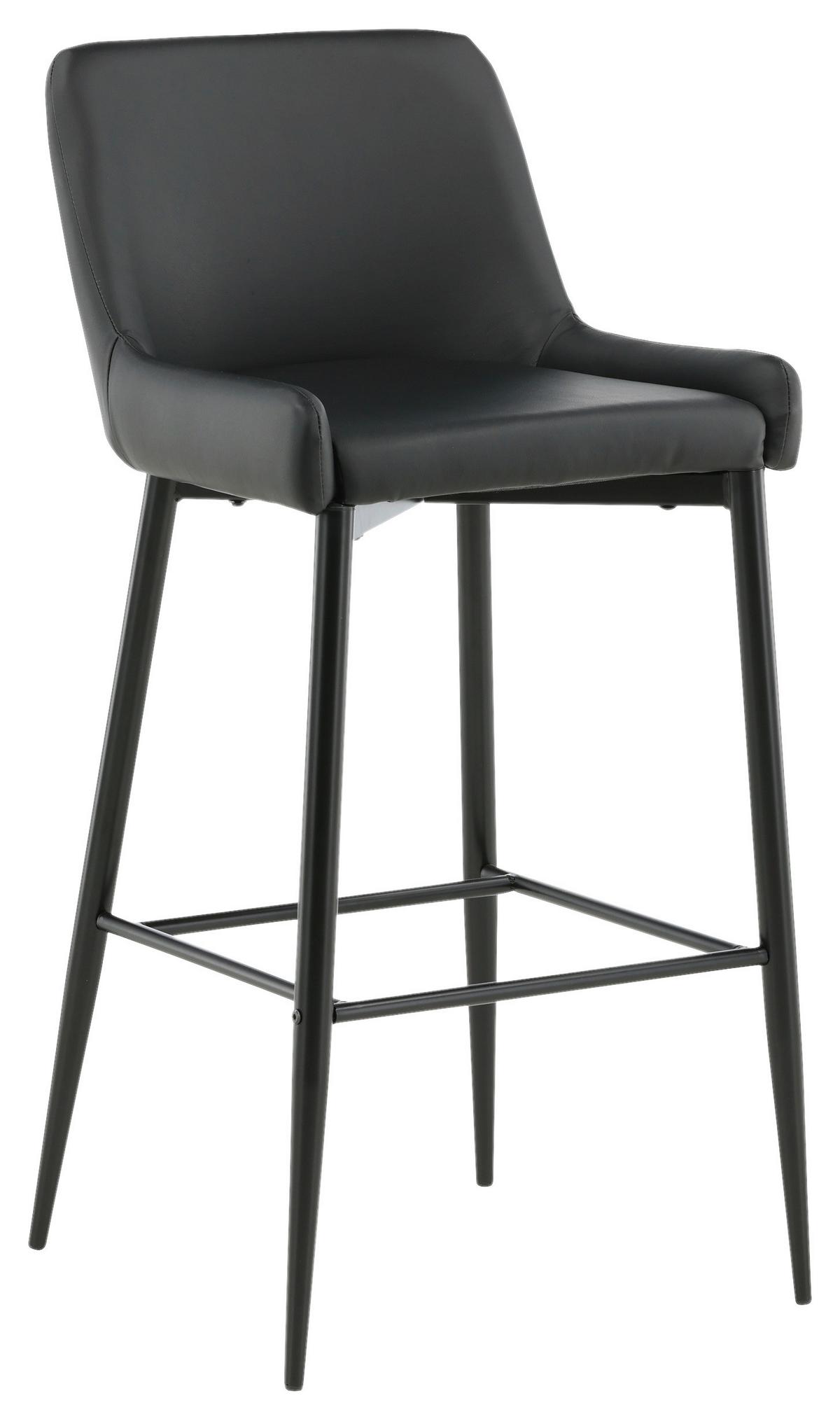 Barhocker-set Plaza Schwarz B: 48 Cm - Schwarz, Design, Kunststoff/Textil (48/105/57cm) - Livetastic