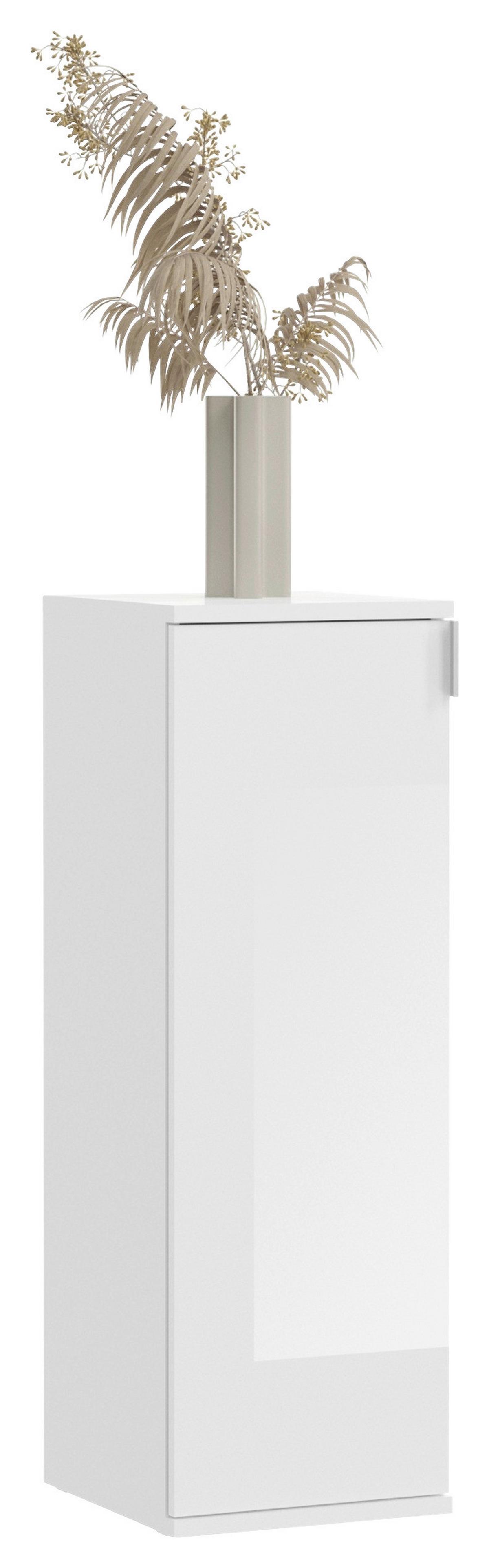 Kommode B: 32,5 Cm Projekt X Weiß - Weiß Hochglanz/Schwarz, MODERN, Holzwerkstoff (32,5/97/37cm) - MID.YOU