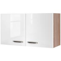 Kuchynská skrinka VENEZIA - VALERO biela 100cm - biela s vysokým leskom/farba ušľachtilej ocele, Modern, kov/kompozitné drevo (100/54,8/32cm) - FlexWell