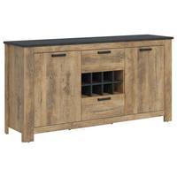 Kommode Rapallo Kastanie B: 176,2 cm - Kastanienfarben/Schwarz, MODERN, Holzwerkstoff (176,2/89,7/46cm)