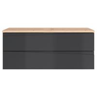 Waschbeckenunterschrank Shape Eiche Artisan/Anthrazit B:80cm - Anthrazit/Eiche Artisan, LIFESTYLE, Holzwerkstoff (80/33/47cm) - MID.YOU