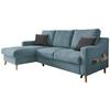 Ecksofa mit Bettkasten Valentina Blau Massiv - Blau/Schwarz, Design, Textil (150/228cm) - MID.YOU