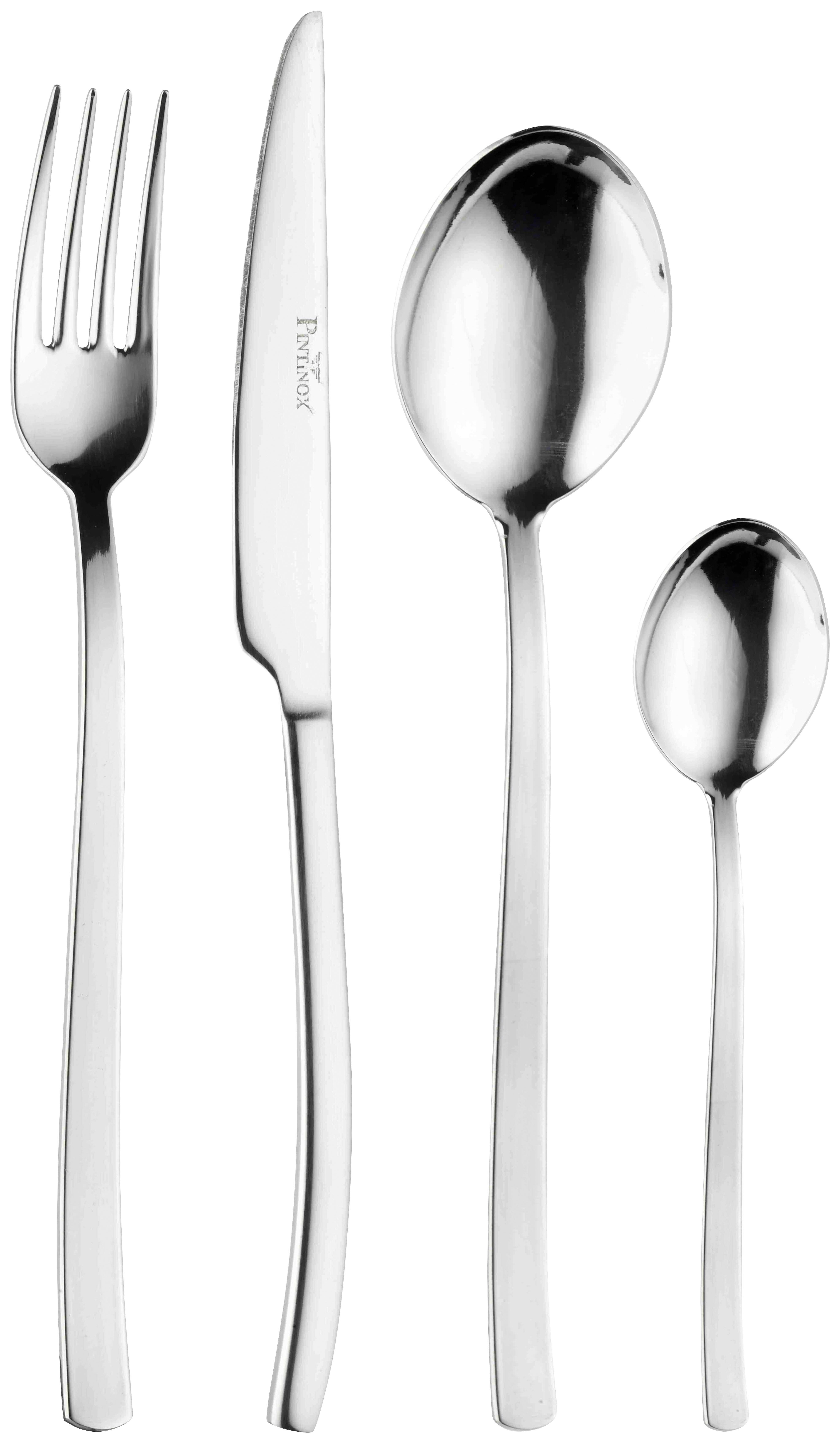 Besteckset Wave 24--Teilig., Edelstahl - Edelstahlfarben, Basics, Metall - Pintinox