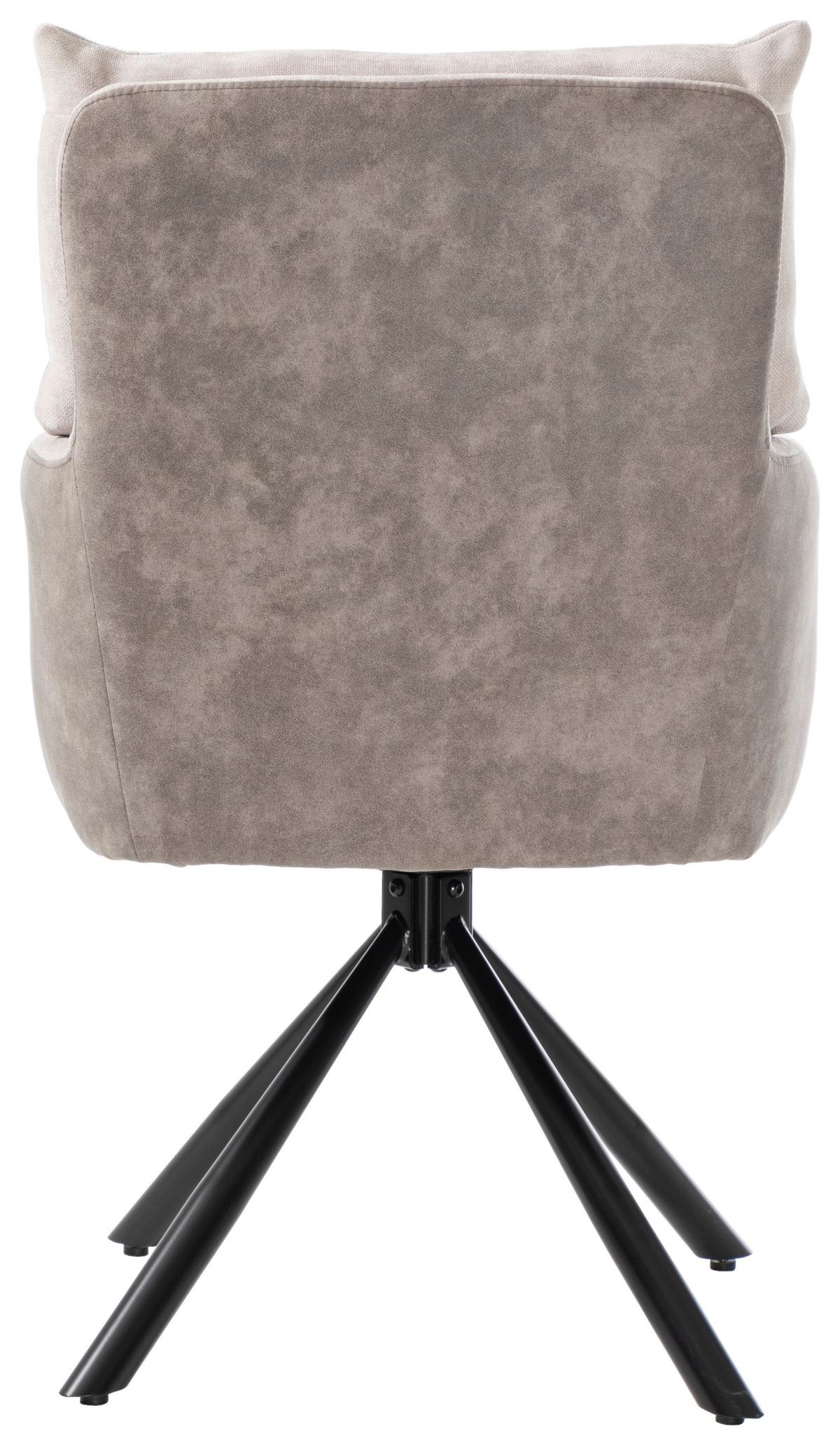 Otoční židle s područkami SOPHIE - černá/béžová, Moderní, kov/textil (60/93/67cm) - Premium Living