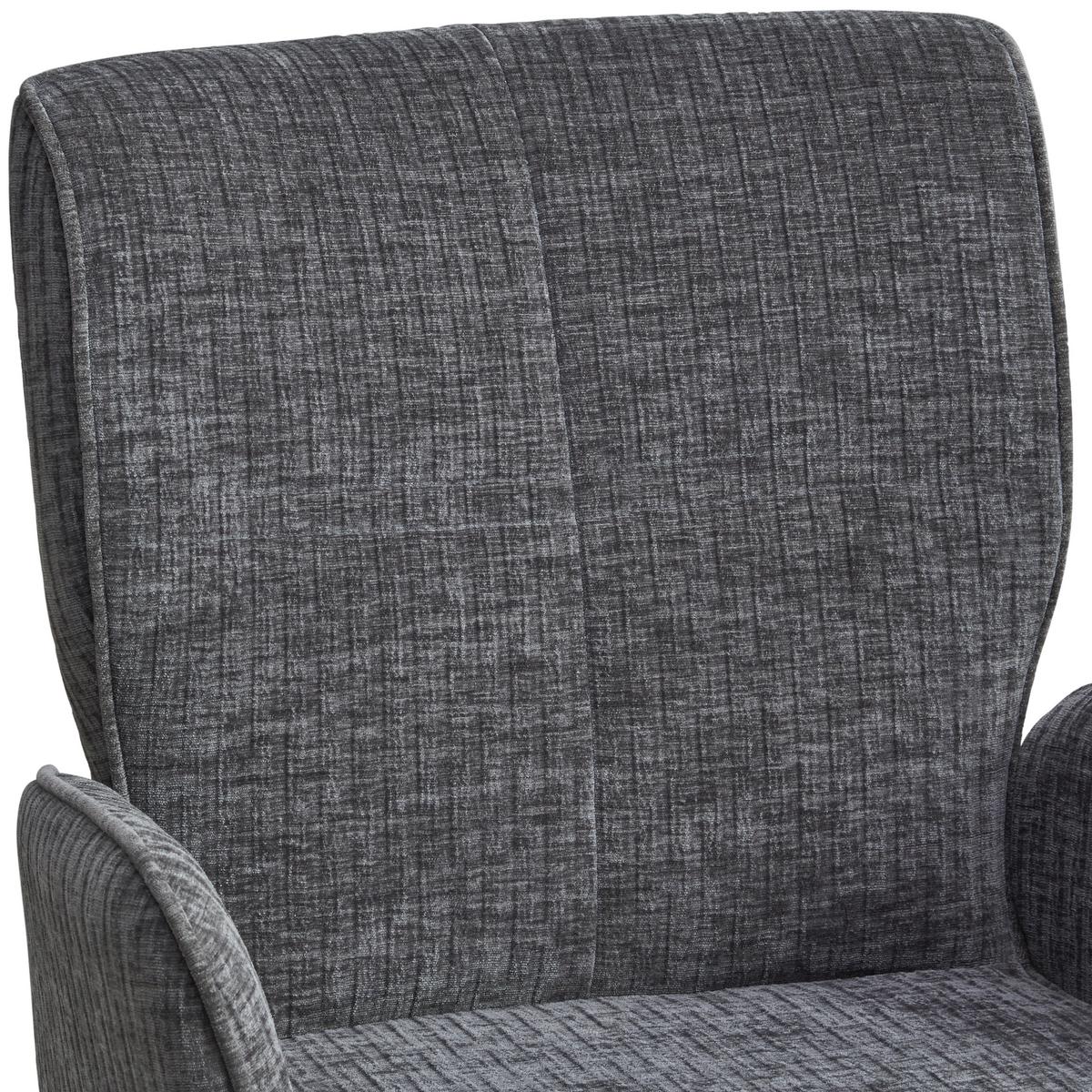 Armlehnstuhl Xilo Grau/schwarz Gepolstert - Schwarz/Grau, LIFESTYLE, Holz/Textil (60/89/63cm) - MID.YOU