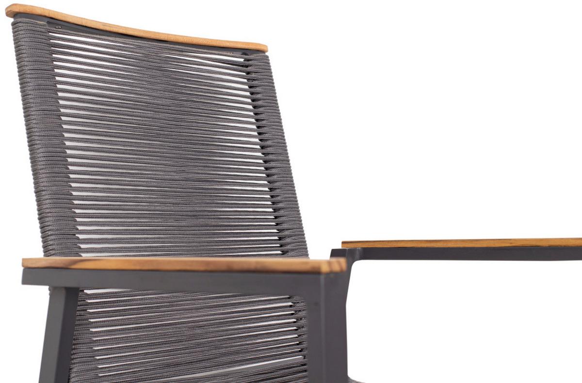 Gartensessel Stapelbar Montana Holz Und Kunststoff - Grau, Basics, Holz/Kunststoff (55/87/66cm) - Gardenson