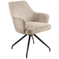 Armlehnstuhl Jeanette Beige Gepolstert - Beige/Schwarz, MODERN, Holz/Textil (57/86/65cm) - MID.YOU