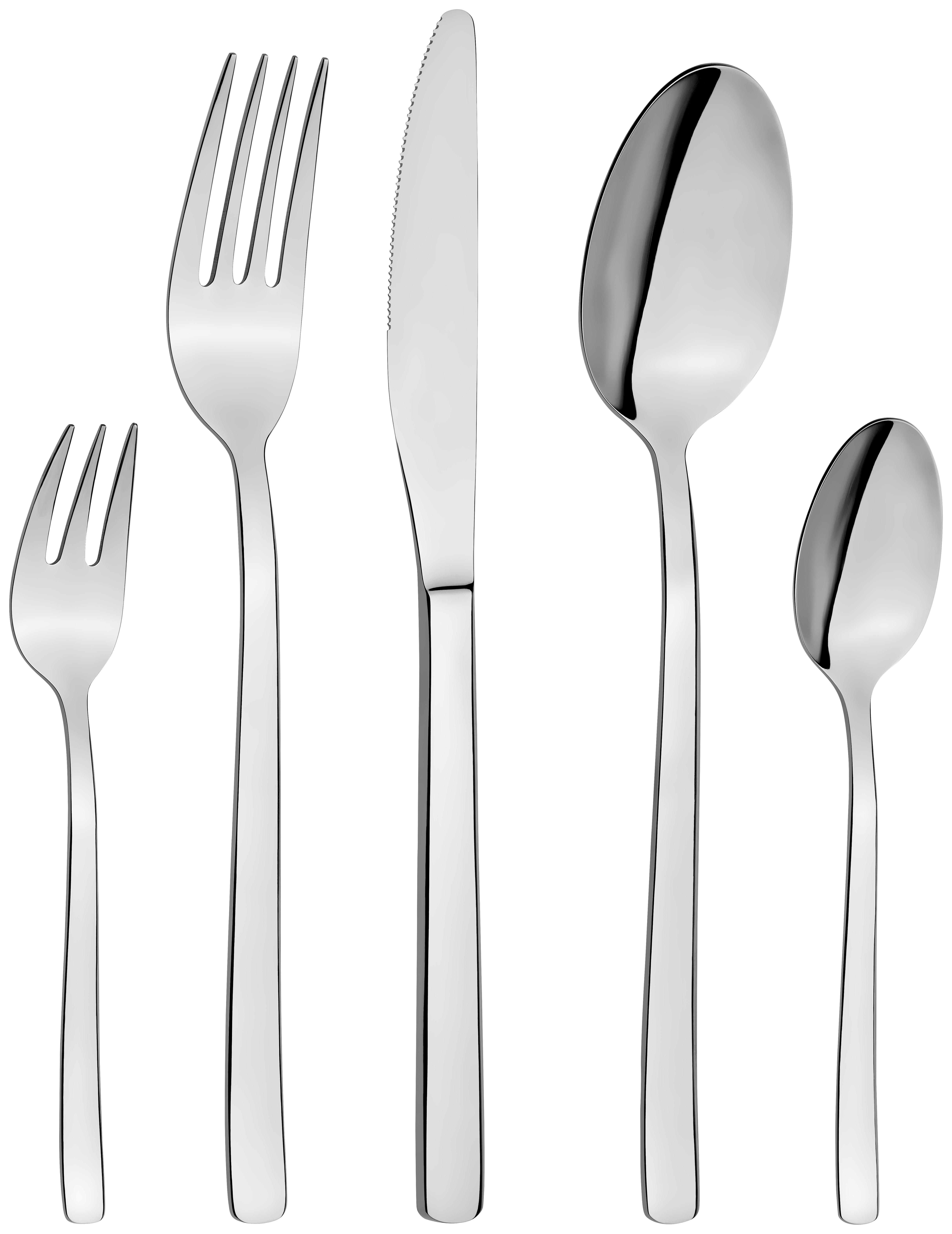 Besteckset 60-teilig Barbara Für 12 Personen - Edelstahlfarben, ROMANTIK / LANDHAUS, Metall - James Wood