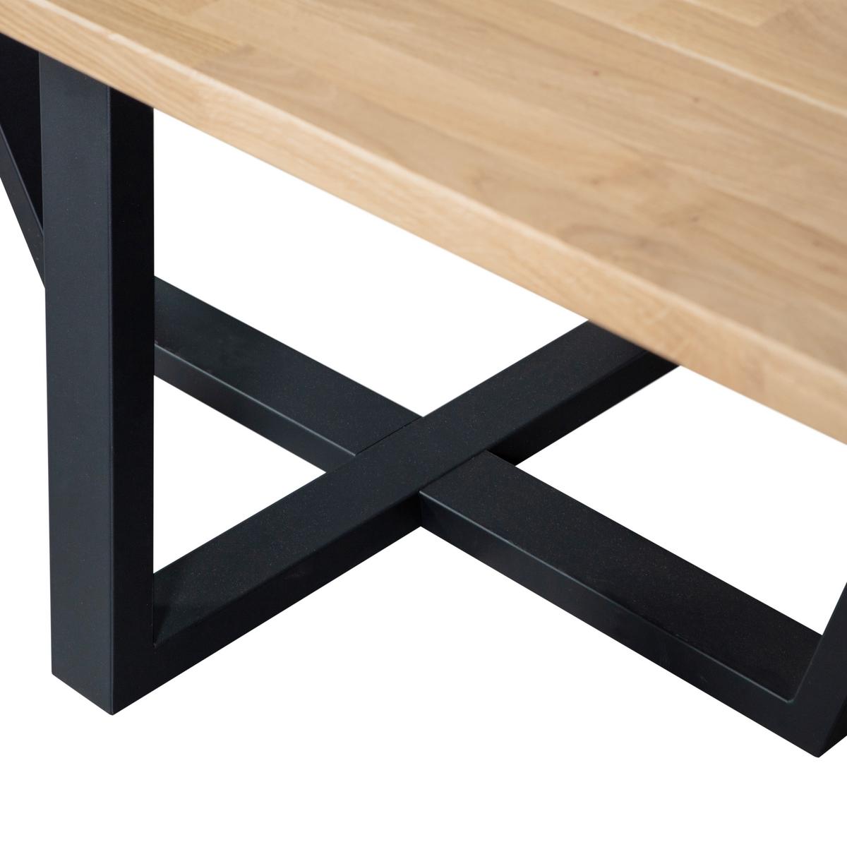 Esstisch Tablo Naturfarben/Schwarz L: 240cm - Schwarz/Naturfarben, MODERN, Holz/Metall (240/100/77cm) - Livetastic