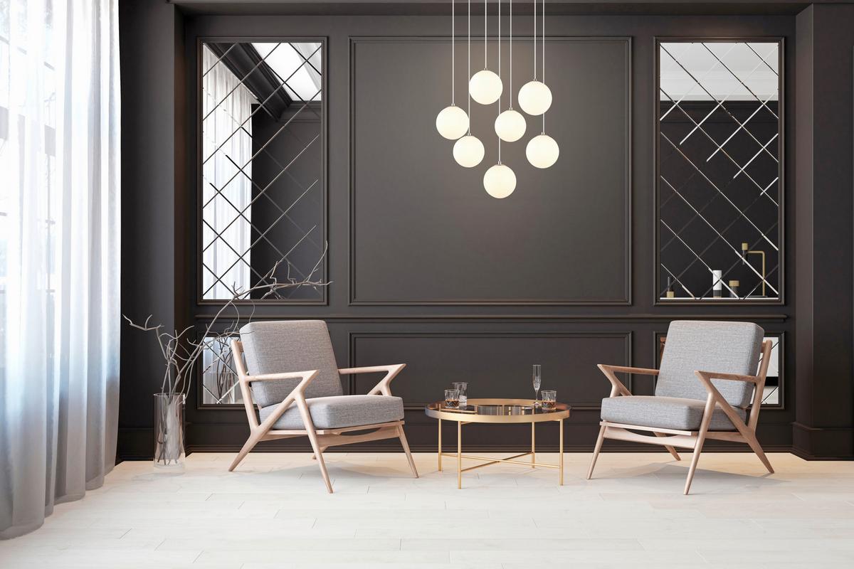 Led Függőlámpa 56140-7h - fekete/nikkelszínű, Design, műanyag/üveg (55/55/120cm) - Globo