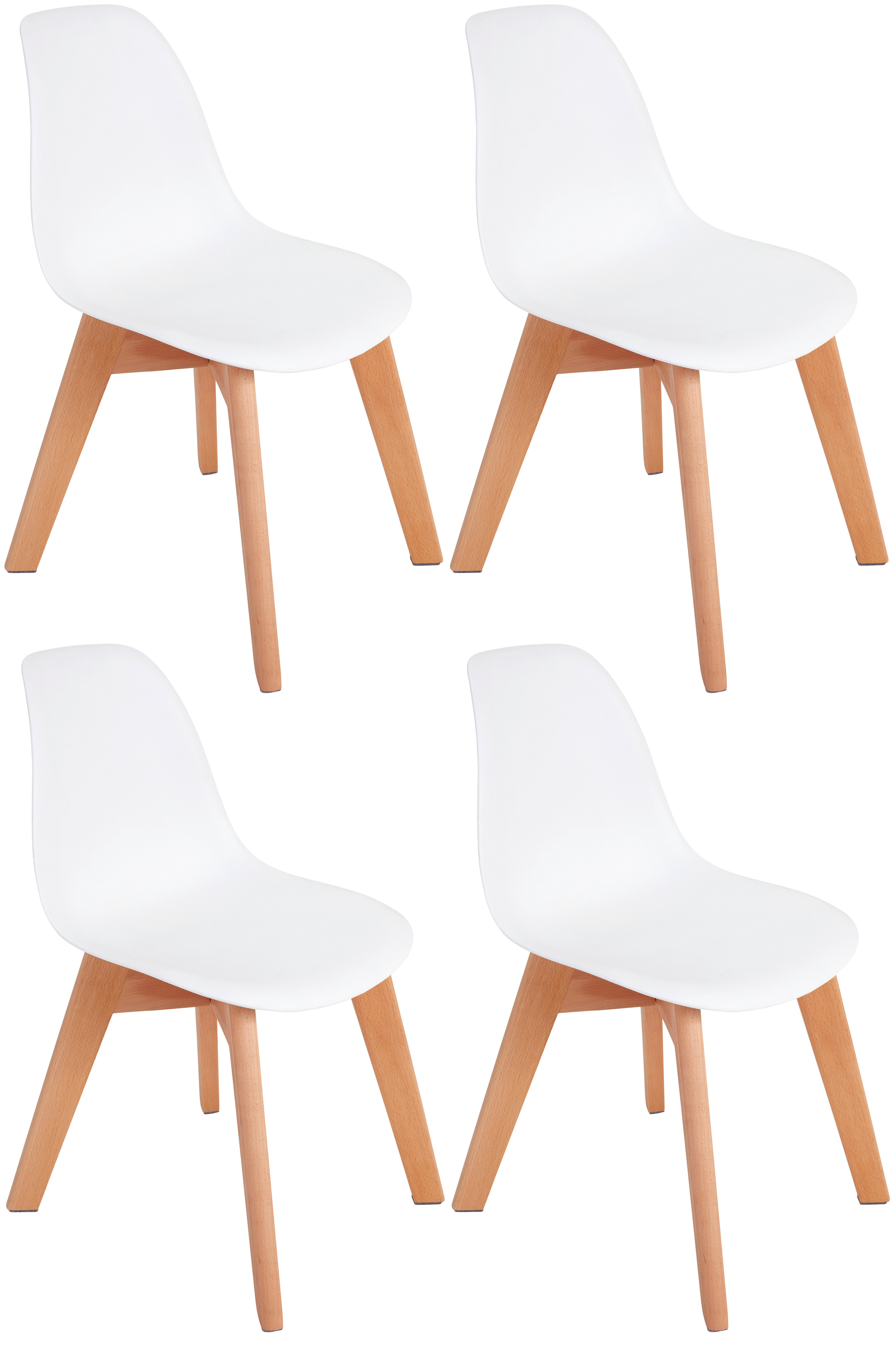 Kinderstuhl Bambino Kunststoff/Holz Weiß - Buchefarben/Weiß, MODERN, Holz/Kunststoff (30,5/57/36cm) - Ondega