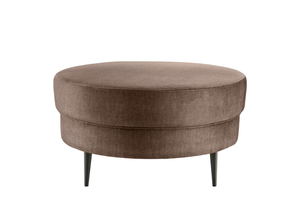 Hocker Pistaccio Hellbraun Velorus, D: 80 cm - Hellbraun/Schwarz, MODERN, Textil (80/43cm) - Livetastic