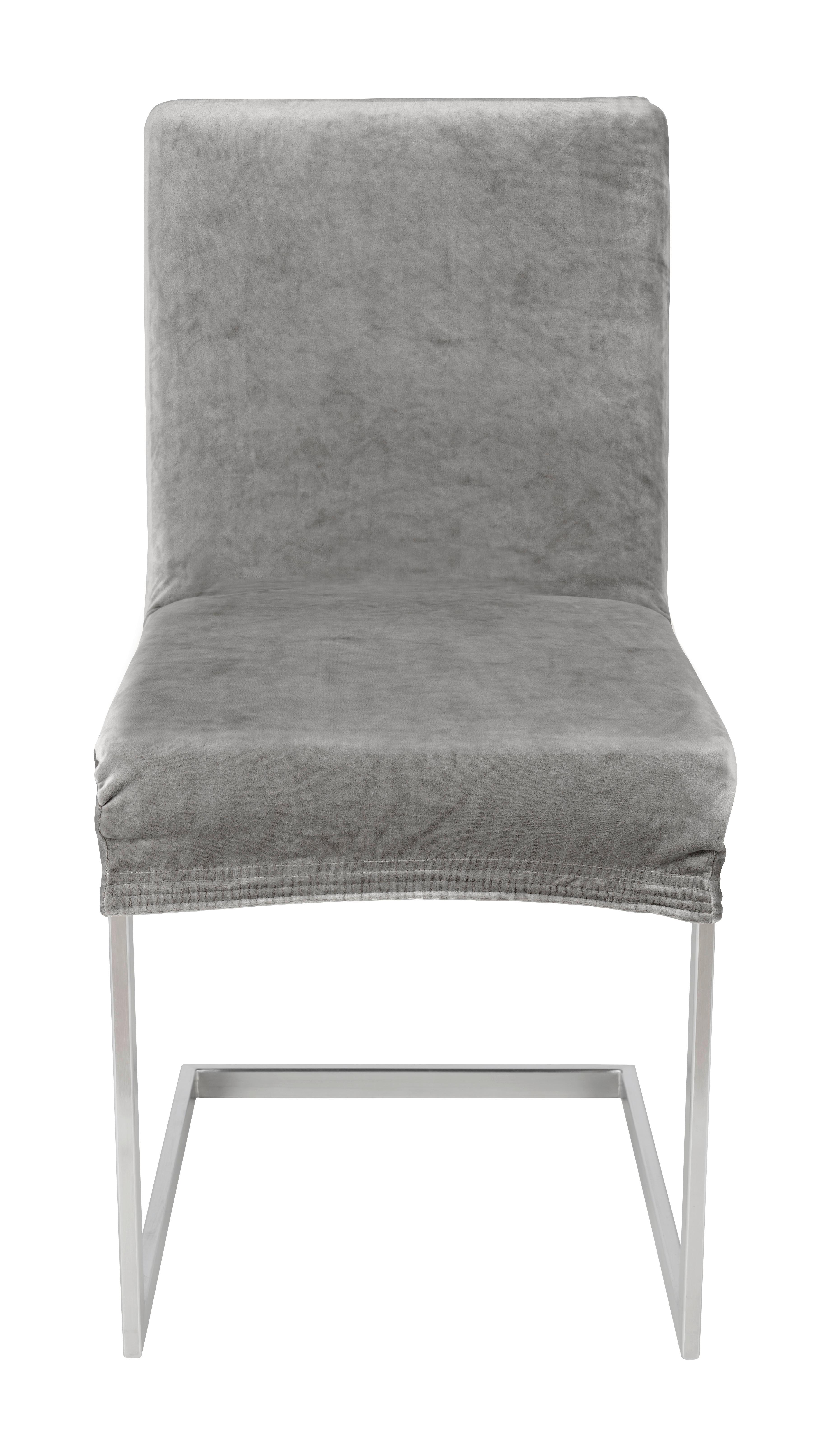 Návlek na stoličku Steve, 68/48/48cm, svetlosivá - svetlosivá, Konventionell, textil (68/48/48cm) - Modern Living
