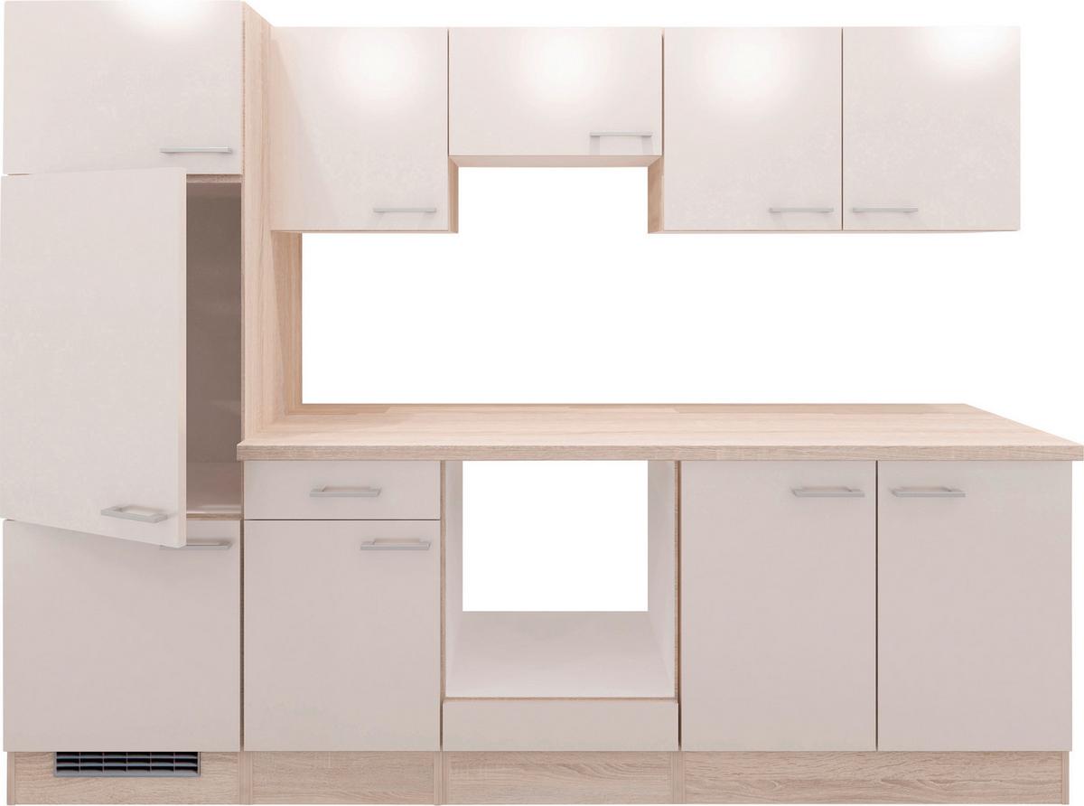 Küchenzeile Nepal ohne Geräte 270 cm Kaschmir/Eiche Dekor - Kaschmir/Eichefarben, MODERN, Holzwerkstoff (270cm) - FlexWell