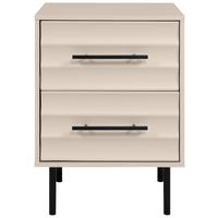 Nachtkästchen Beige H: 55 cm Carlton - Beige/Schwarz, Trend, Holzwerkstoff (40/55/39cm)