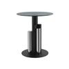 Beistelltisch mit Glasplatte Rund Ontario, Grau/Silber - Silberfarben, MODERN, Glas/Metall (46/46/52cm) - Kayoom