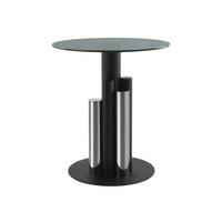 Beistelltisch Mit Glasplatte Rund Ontario, Grau/silber - Silberfarben, MODERN, Glas/Metall (46/46/52cm) - Kayoom