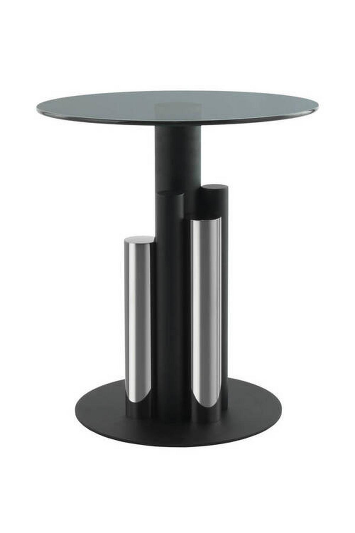 Beistelltisch Mit Glasplatte Rund Ontario, Grau/silber - Silberfarben, MODERN, Glas/Metall (46/46/52cm) - Kayoom