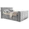 Boxspringbett mit Bettkasten 180x200 cm Denver - Silberfarben, KONVENTIONELL, Textil (180/200cm) - Carryhome