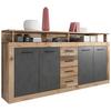Sideboard B 190cm Luna, Eiche/anthrazit - Eichefarben/Anthrazit, Basics (190/95/32cm) - MID.YOU