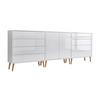 Sideboard Mailand 4 B: 237cmweiß/eiche - Weiß Hochglanz/Eiche Artisan, MODERN, Holzwerkstoff (237/86/33cm) - MID.YOU