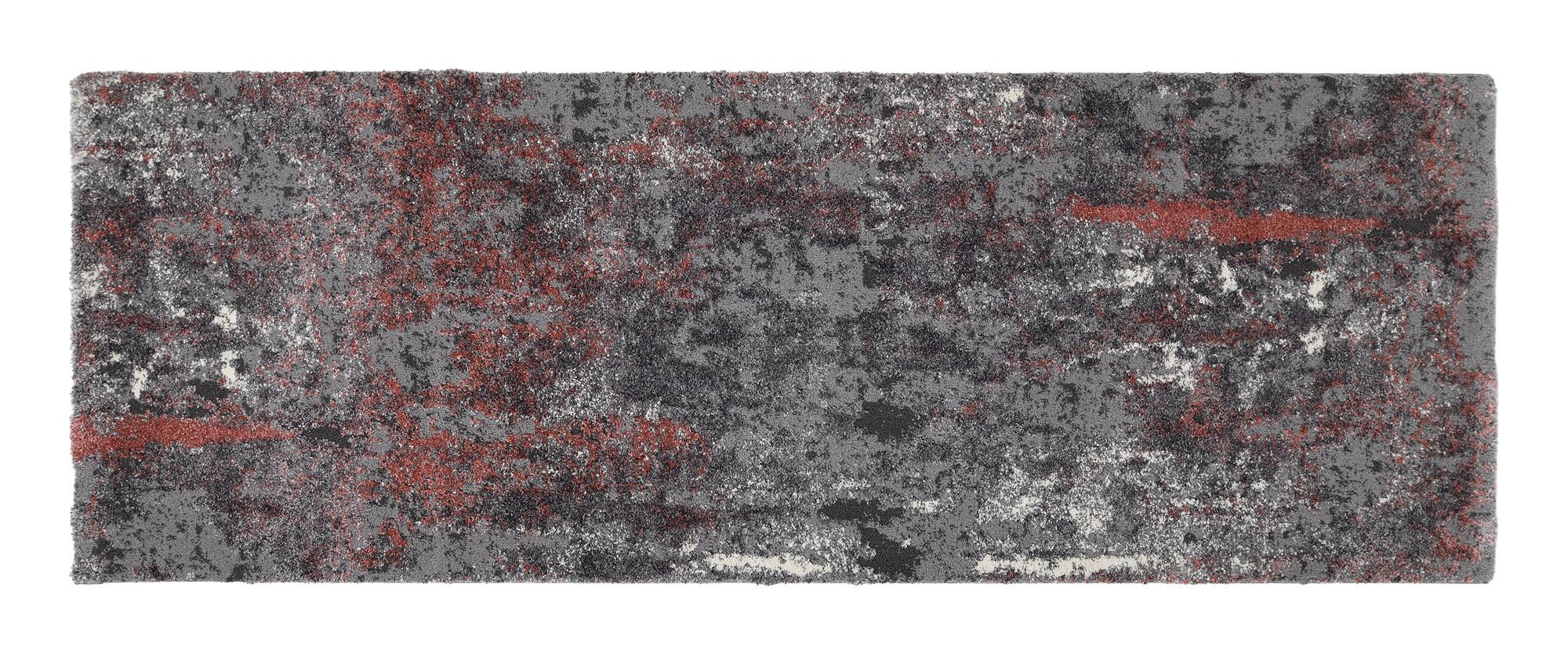 Teppich Läufer Grau/hellrot Timeline Quantum 80x200 Cm - Hellrot/Grau, Design, Textil (80/200cm) - Novel