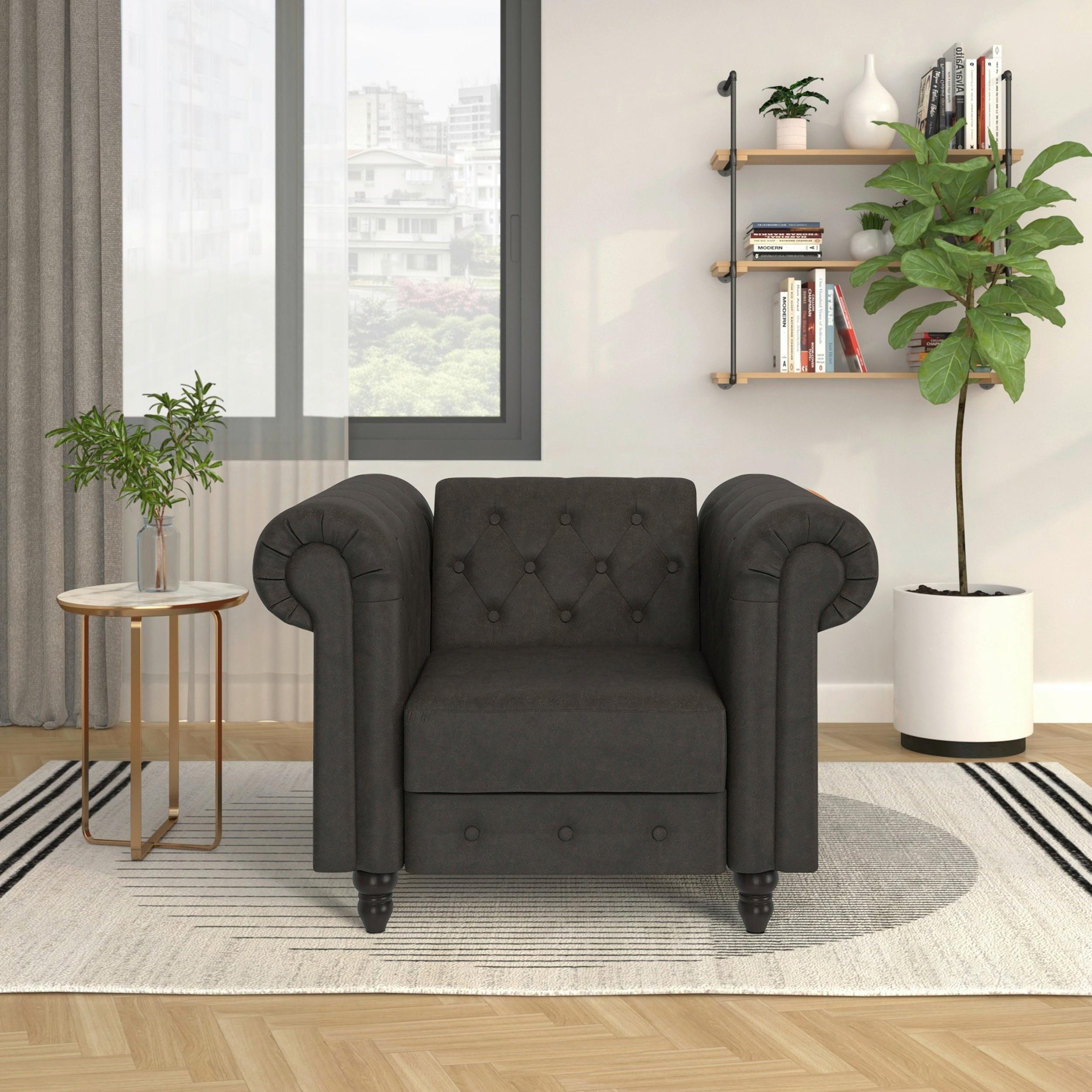 Sessel Firenze Anthrazit, Relaxfunktion - Anthrazit/Schwarz, Basics, Textil (111/83/87cm) - Livetastic